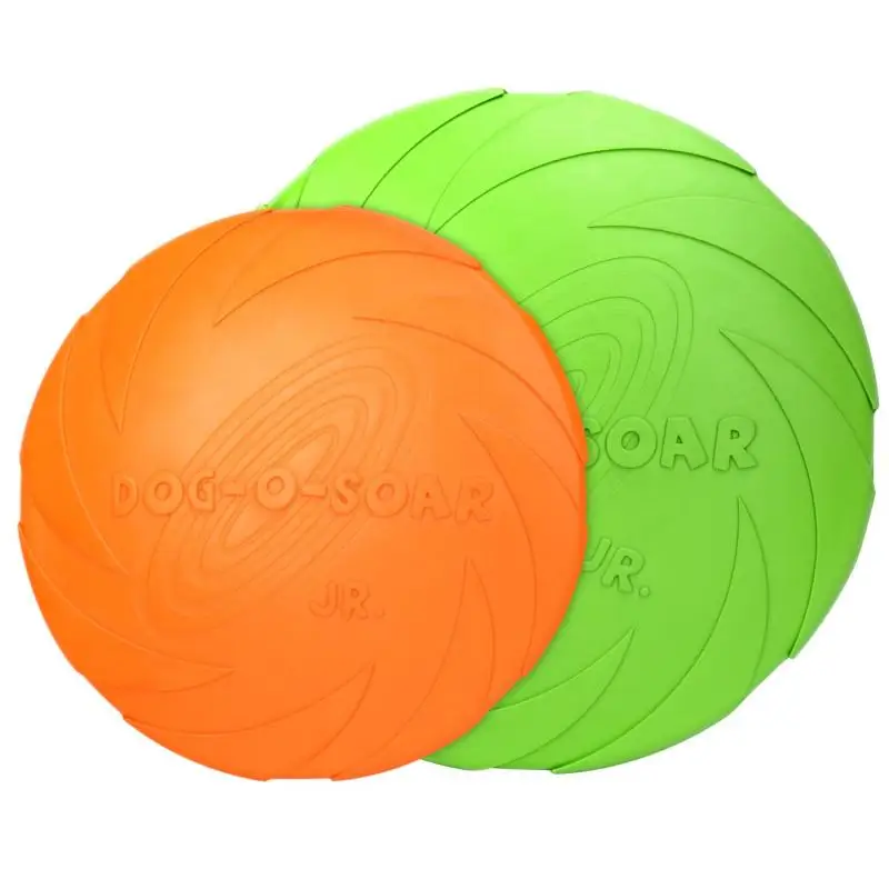 

Dog Flying Discs Shepherd Dog Training Supplies Pet Bite Resistant Toys Can Float Soft Rubber Flying Saucer