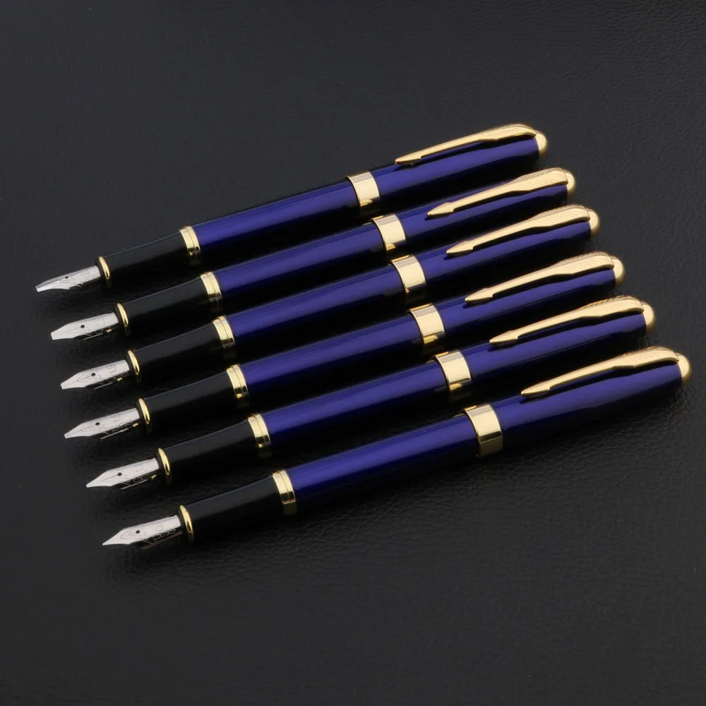 

luxury High quality 33 metal Fountain Pen blue Gothic parallel beginner Stationery Office school supplies gold ink pens