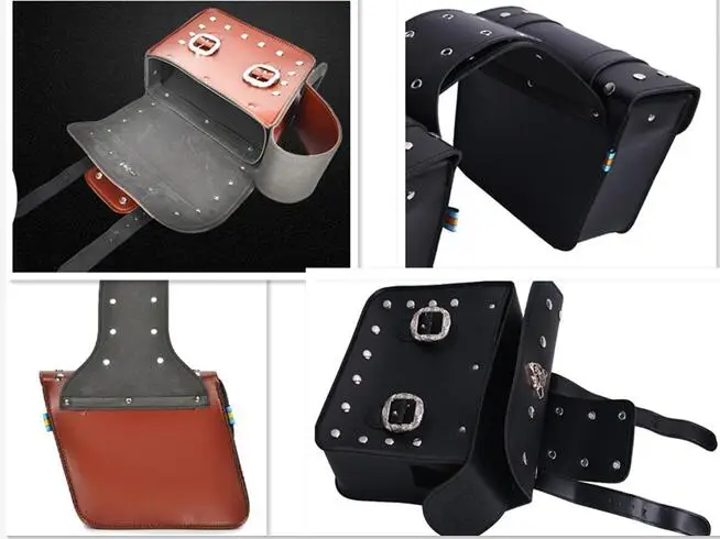 Мотоциклетная кожаная Боковая Сумка седельные сумки для Honda Shadow Spirit Saber Aero ACE Steed VLX