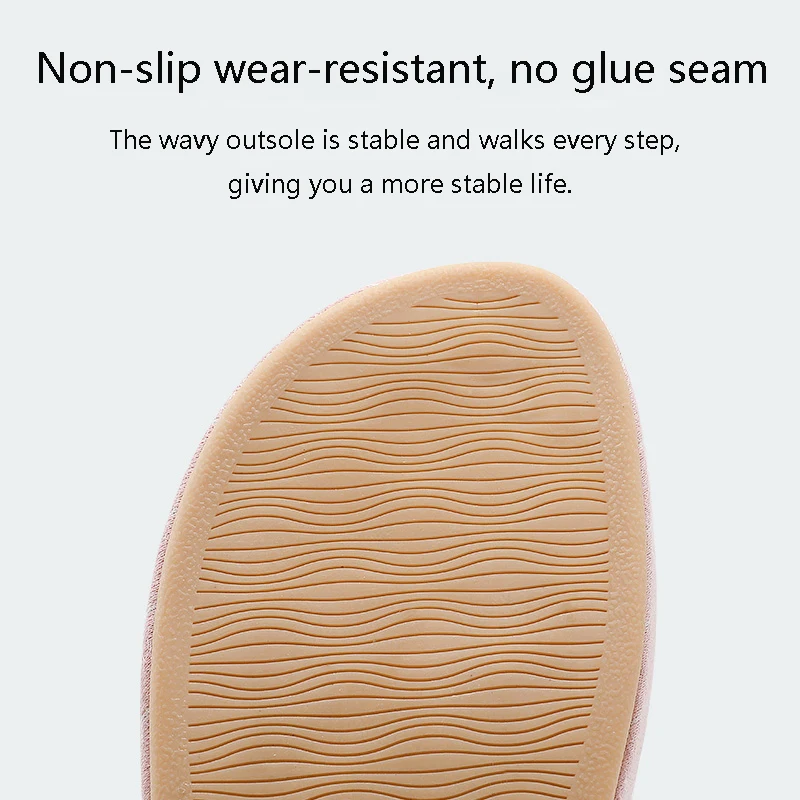 Домашние хлопковые льняные тапочки Новые Нескользящие с открытым носком удобная