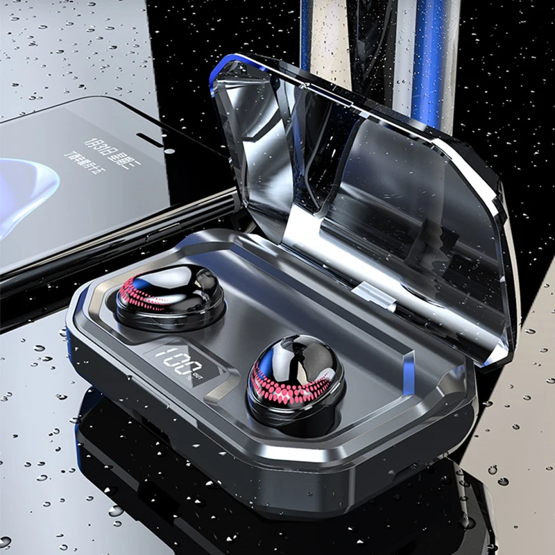 Беспроводные наушники Bluetooth 5 0 светодиодный дисплей 8D стерео звук гарнитура 3000