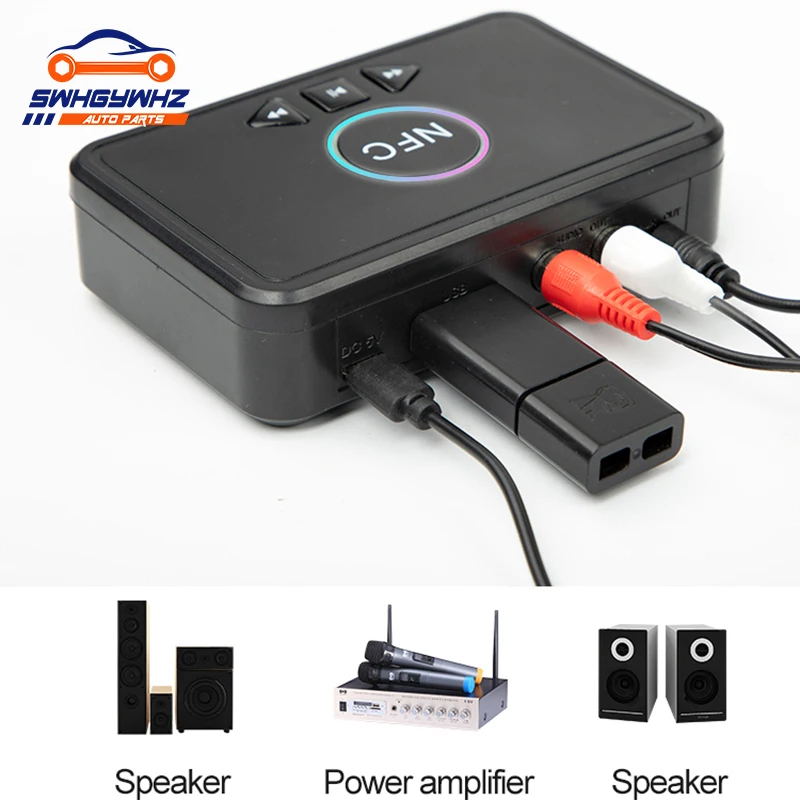 

Bluetooth 5,0 приемник передатчик 3,5 мм AUX разъем аудио адаптер Поддержка U диска Воспроизведение музыки для ПК ТВ динамик