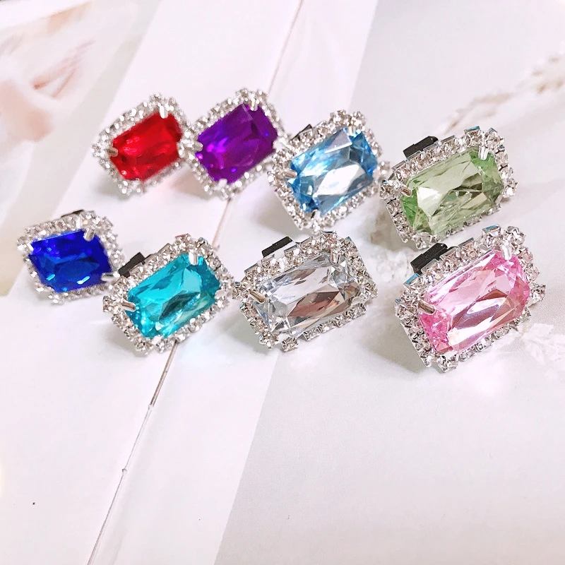 1 PCS Shiny Rhinestones Buckle Shoelaces Decoration Shoes Accessories Plastic Shoe Charms Design Shiny Rhinestones Kids Women