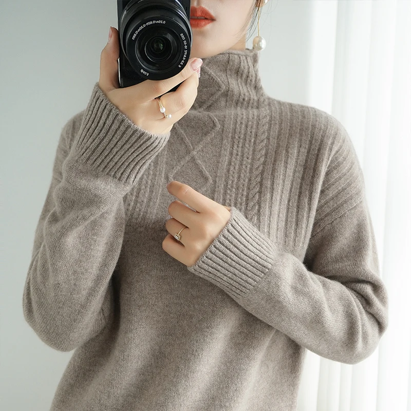 Женская водолазка новинка сезона осень-зима 2020 Женский пуловер с длинным рукавом