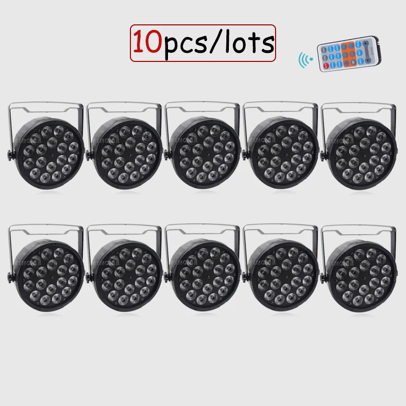 10 шт./лот RGBW 4in1 светодиодный Par Светильник 18*12 Вт с DMX512 диско светильник s