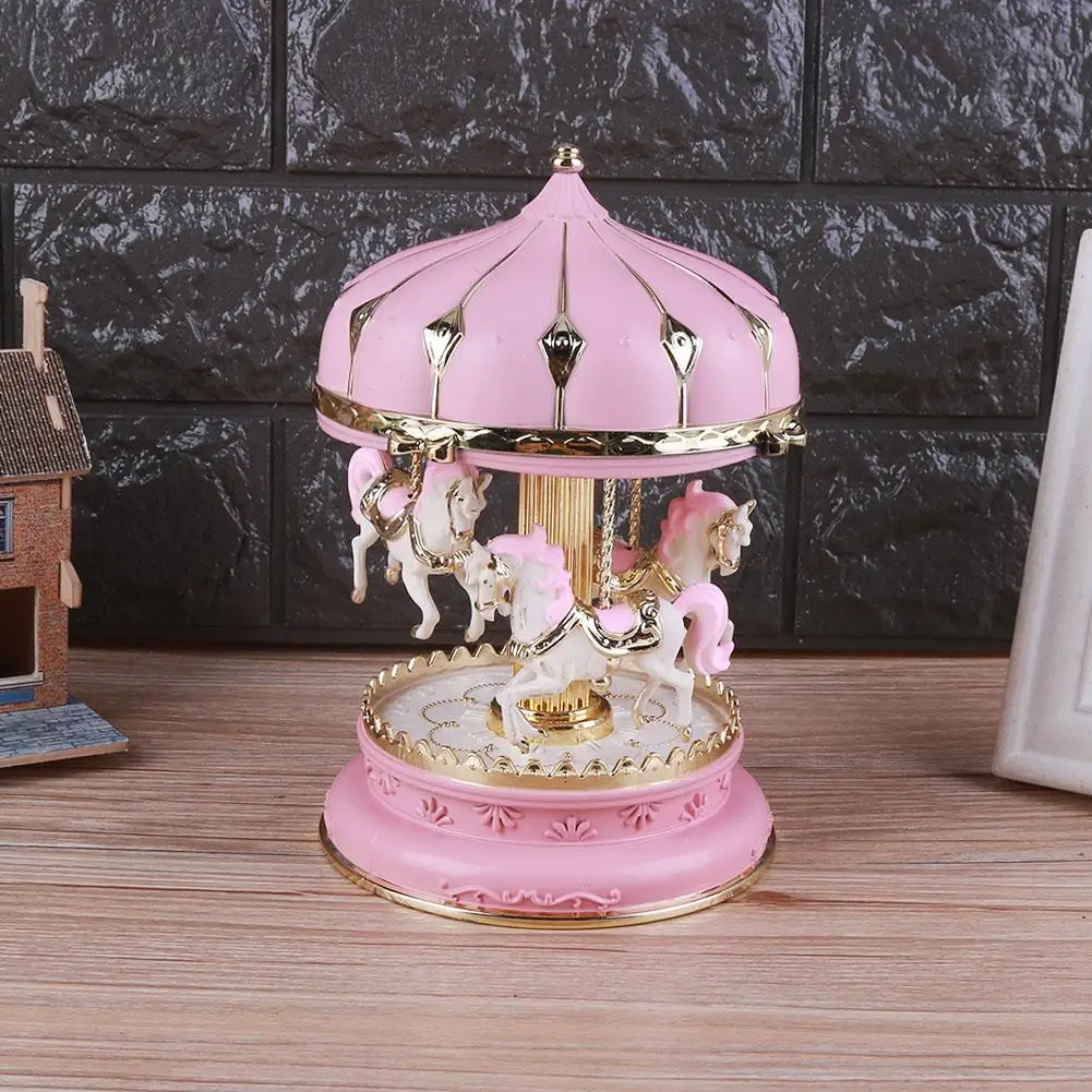Светодиодная музыкальная шкатулка светодиодная карусель веселая круглая