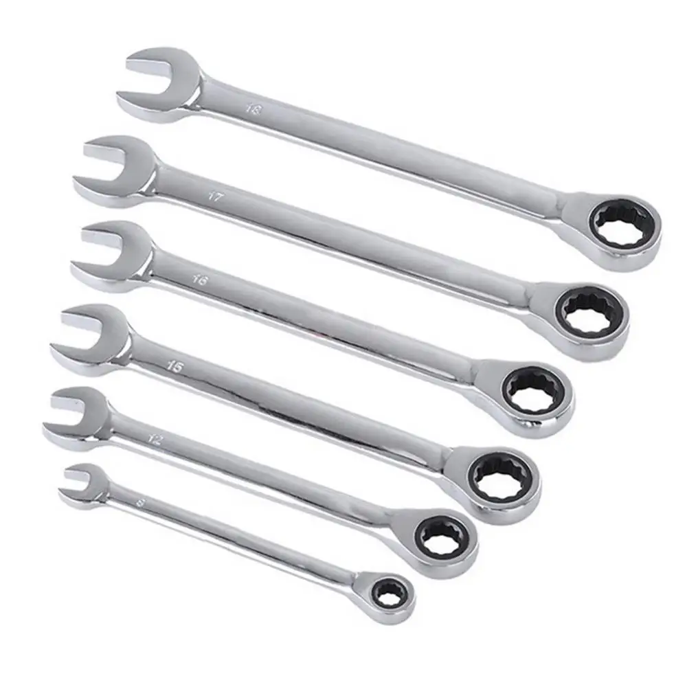 

Гаечный ключ 8 мм-19 мм для ремонта велосипеда, Реверсивный Трещоточный ключ, прочный Трещоточный гаечный ключ, гайка, ручной инструмент для в...