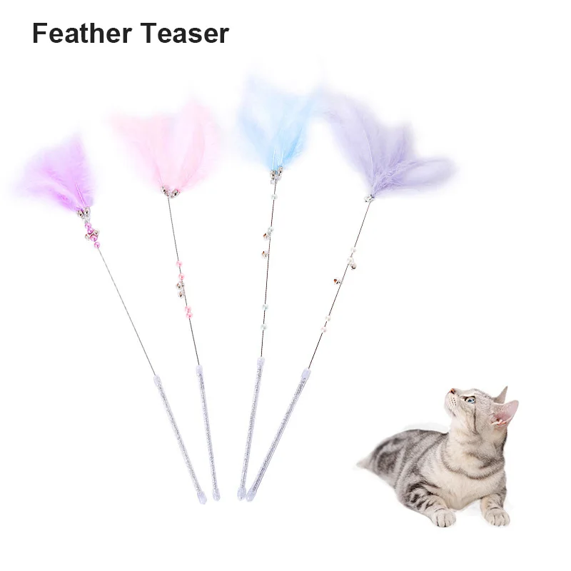 Сказочная палочка с перьями кошачья интерактивная игрушка 4 цвета новый стиль