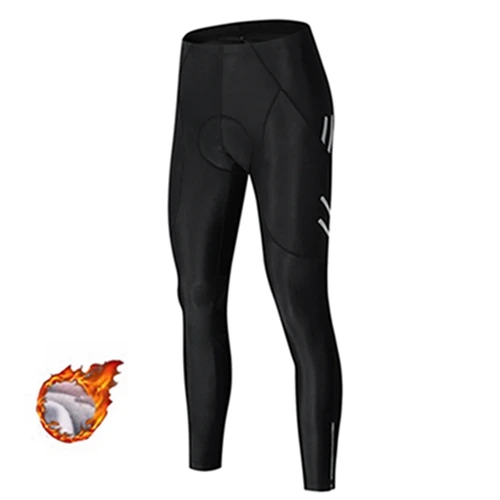 Thermal Fleece Weimostar мужские велосипедные штаны с подкладкой Coolmax гелевые Зимние флисовые теплые длинные штаны MTB велосипед гоночный велосипед облегающие черные светоотражающие - Цвет: Thermal Fleece