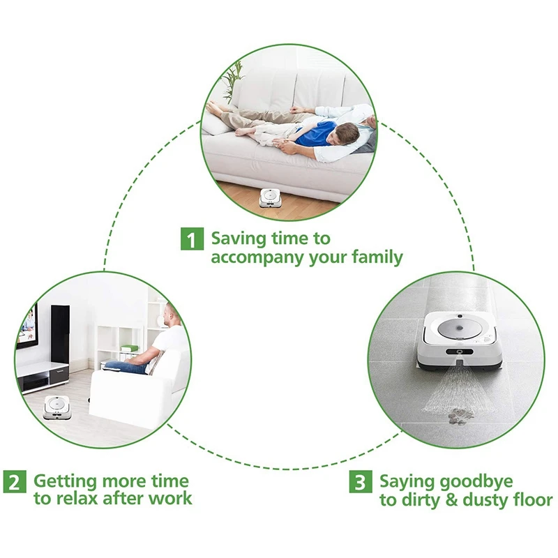 

6 Pack Washable Wet Mopping Pads Replacement Compatible for IRobot Braava Jet M6