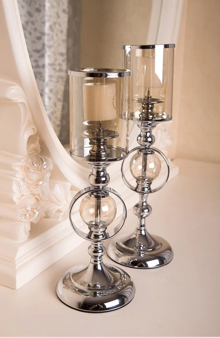 Wedding Candle Holders Candlesticks Metal Crafts Modern Glass Table Centerpieces Home Christmas Decor 50XX150 | Дом и сад