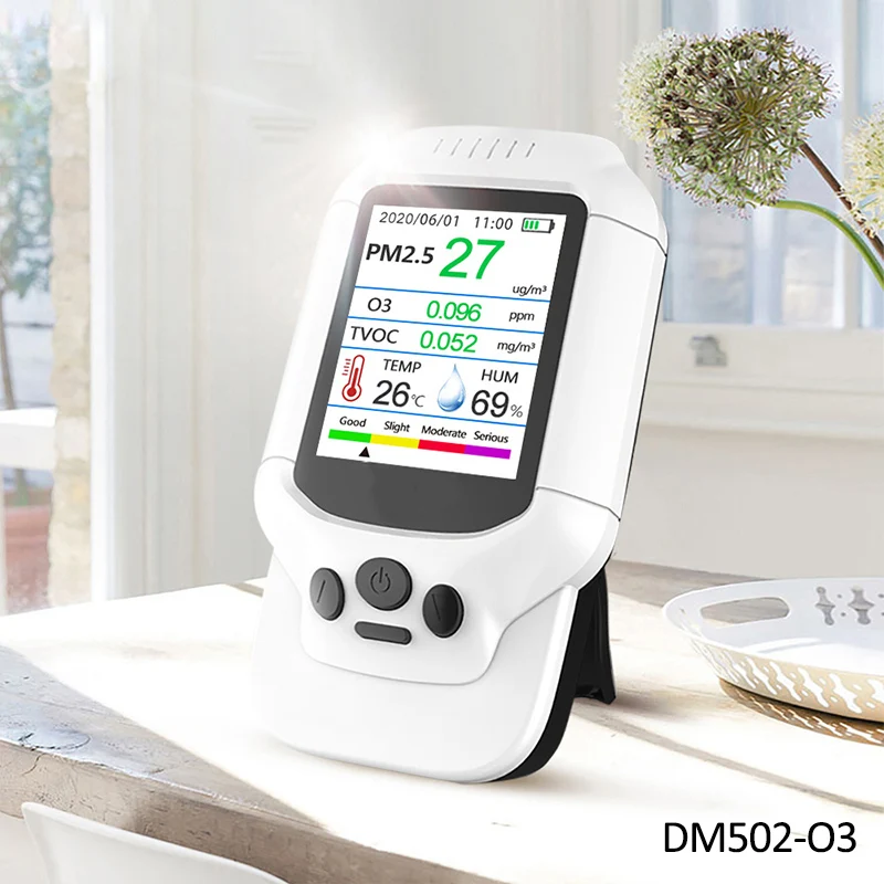 Детектор воздуха LCD USB PM2.5 HCHO TVOC лазерное рассеивание качества детектор газовый