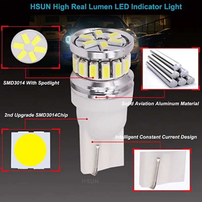 1 шт. w5w led T10 Светодиодные лампы Canbus 18SMD 3014 для автомобильных парковочных позиций