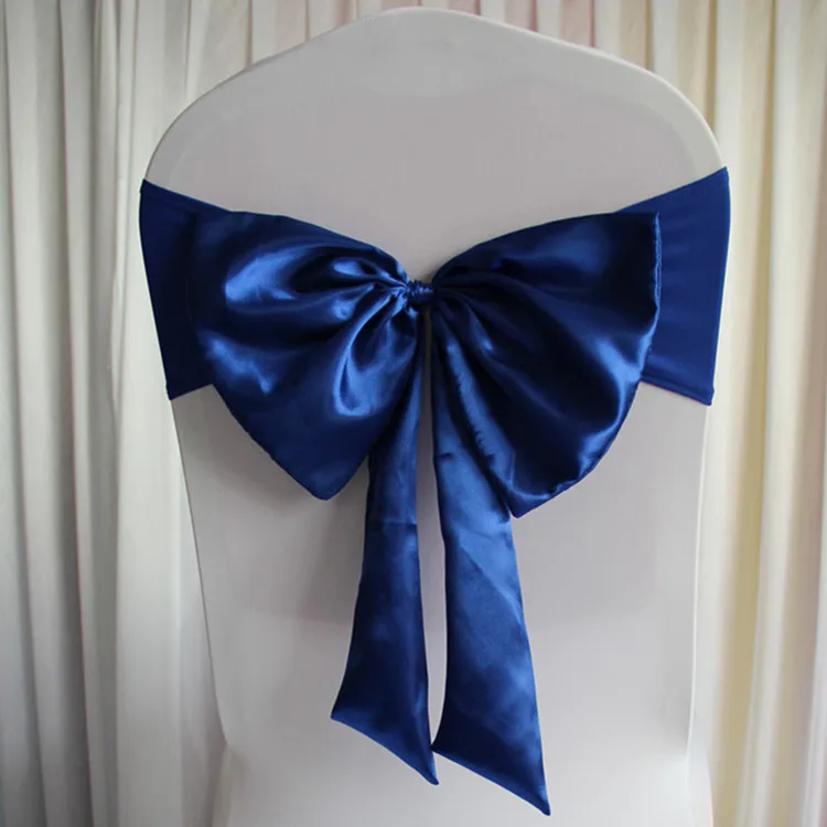 100 шт растягивающиеся ленты из спандекса для чехлов на стулья с сатиновым бантом готовые ленты из лайкры и сатина для банкета, свадебного украшения