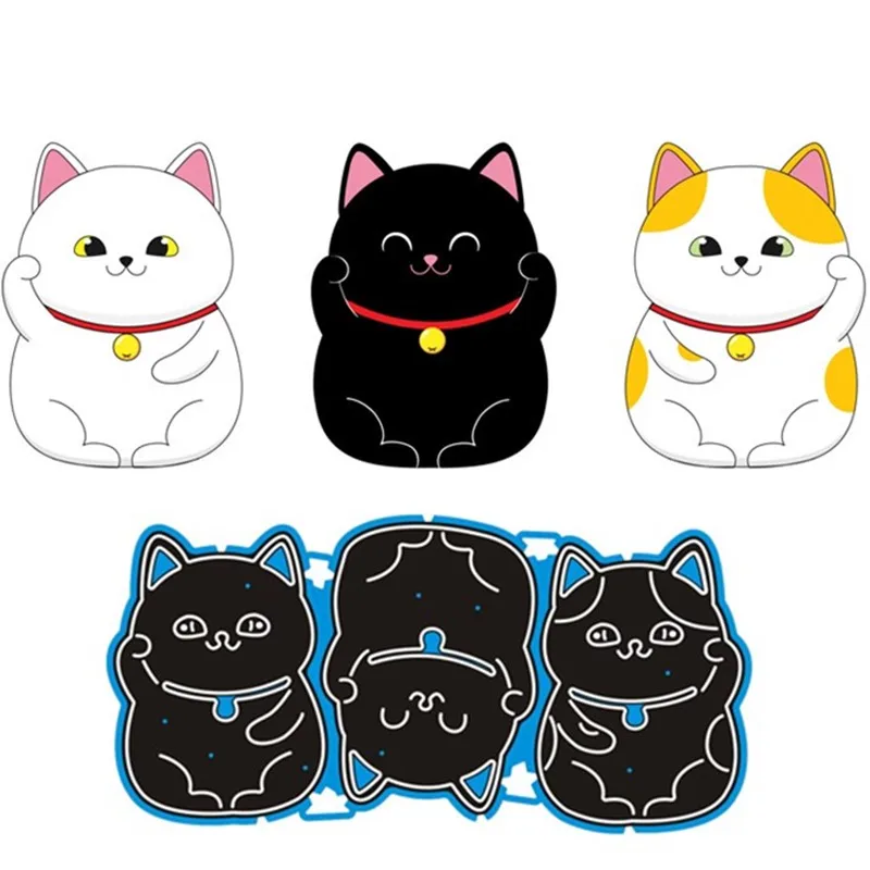 

Fortune Cat Metal Cut Dies Stencils for Scrapbooking Stamp/Photo Album Decorative Embossing DIY Paper Cards