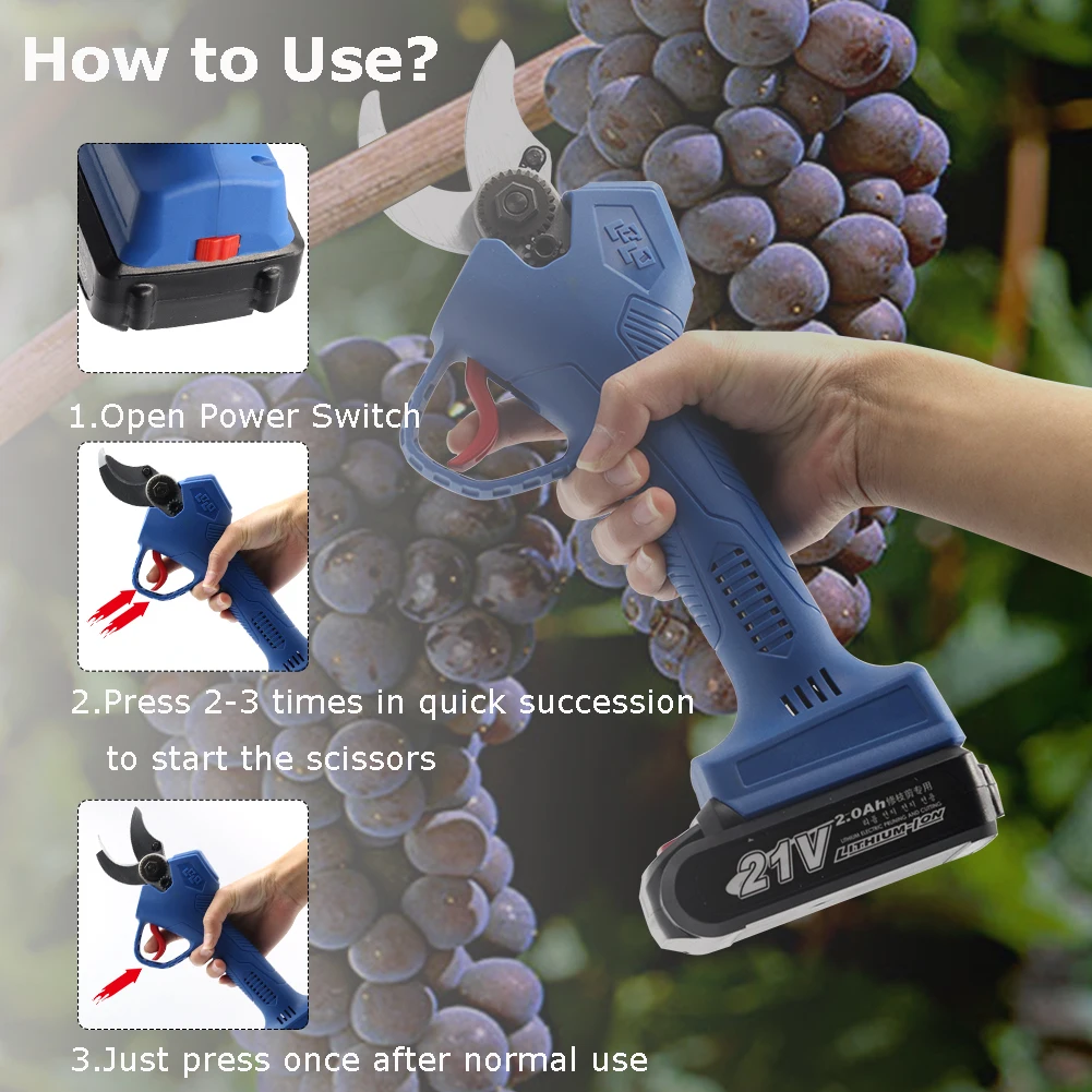 Новинка 21 в Li Ion аккумуляторные секаторные ножницы 30 мм быстро режущие