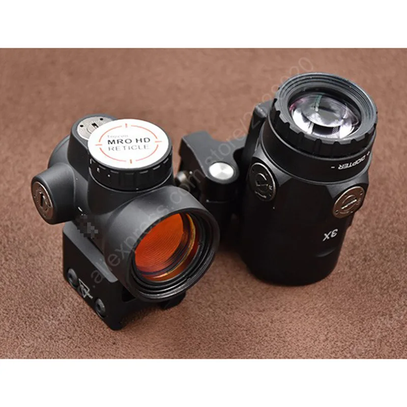 Тактический Trijicon MRO HD стиль 1x25 Red Dot Sithg Scope 3x лупа комбинация Quick Release Flip Side Picatinny