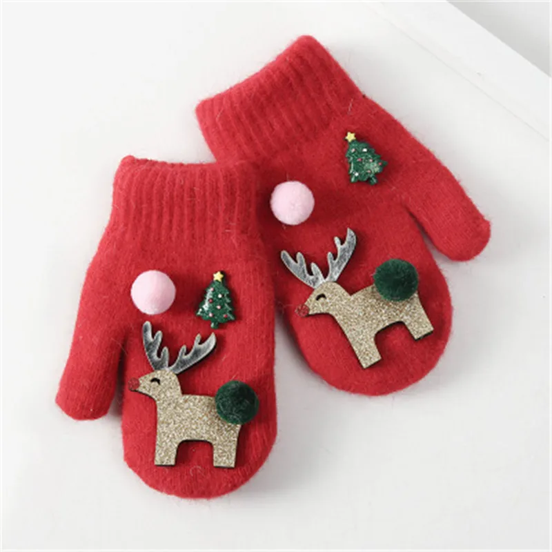 Мультяшные теплые зимние перчатки Рождественская елка Лось подарки плюшевые