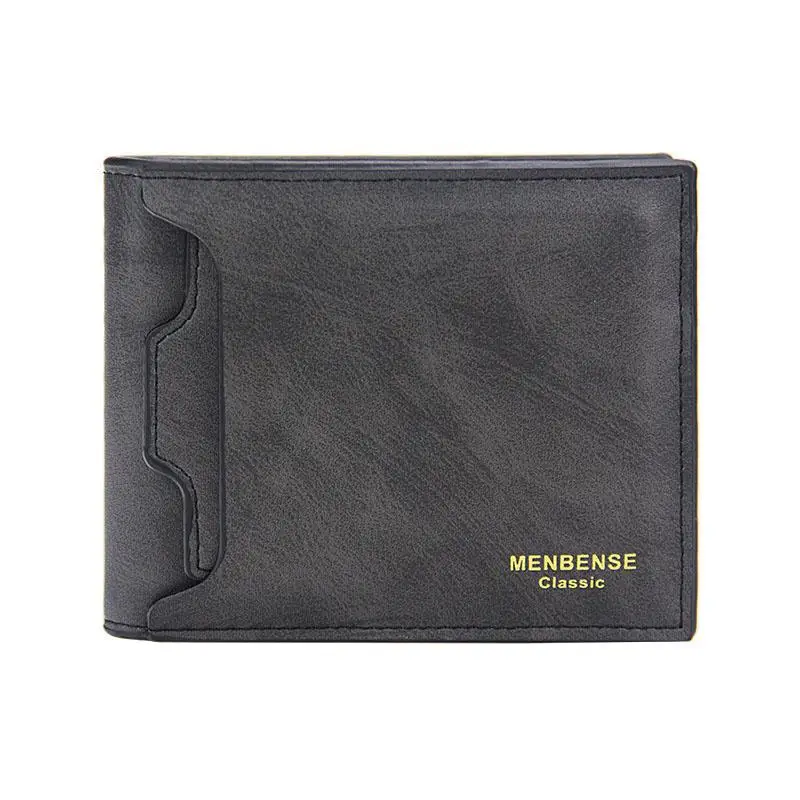 Мужской дизайнерский кожаный кошелек carteira masculina pequena cartera hombre de cuero Карманный мужской кошелек - Цвет: Black