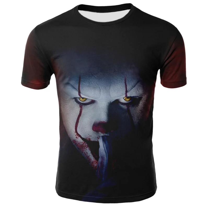 Летняя футболка с 3D принтом It Penny Wise Клоун мужская и женская уличная одежда в
