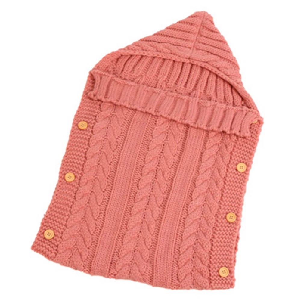 Rubber Pink Newborn Baby Knitted Crochet Sleeping Bags Baby Stroller Swaddle Wrap Toddler Swaddling Blanket Sleep Bags - Цвет: Rubber Pink