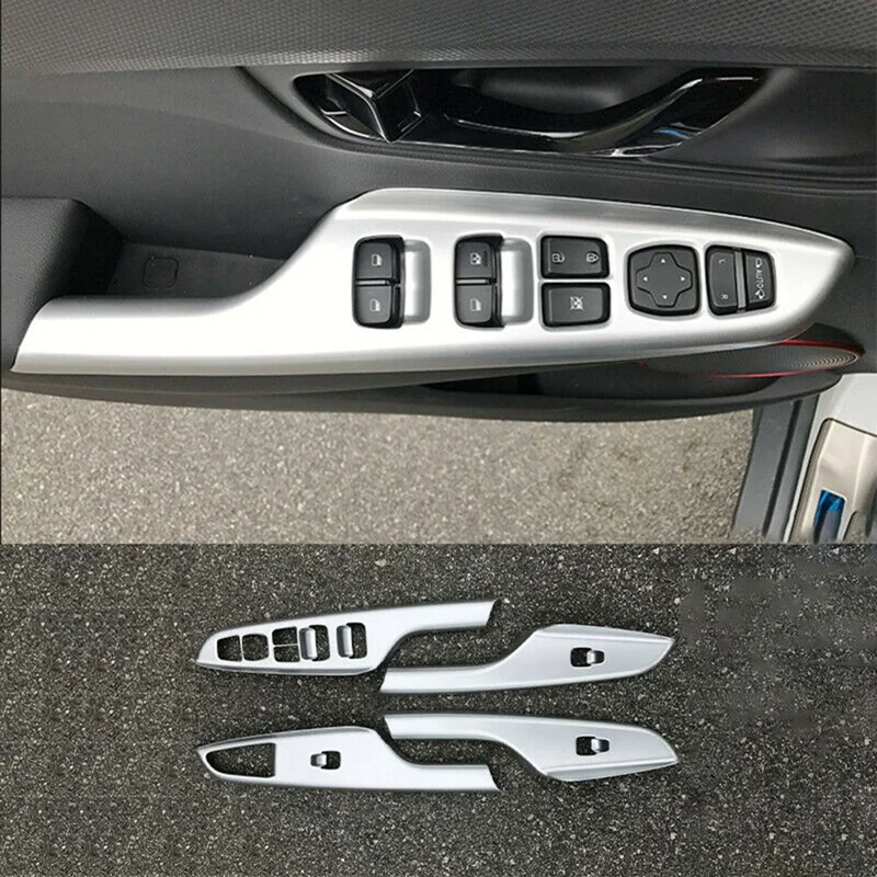 

For Hyundai Kona Encino 2018-2021 Silver Window Lift Switch Button Panel Cover Trim Interior Door Armrest Decoration