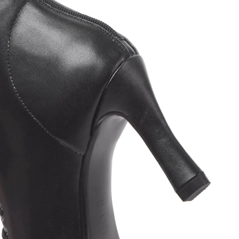 ENMAYER/женские ботильоны короткие ботинки женские на шнуровке тонком каблуке