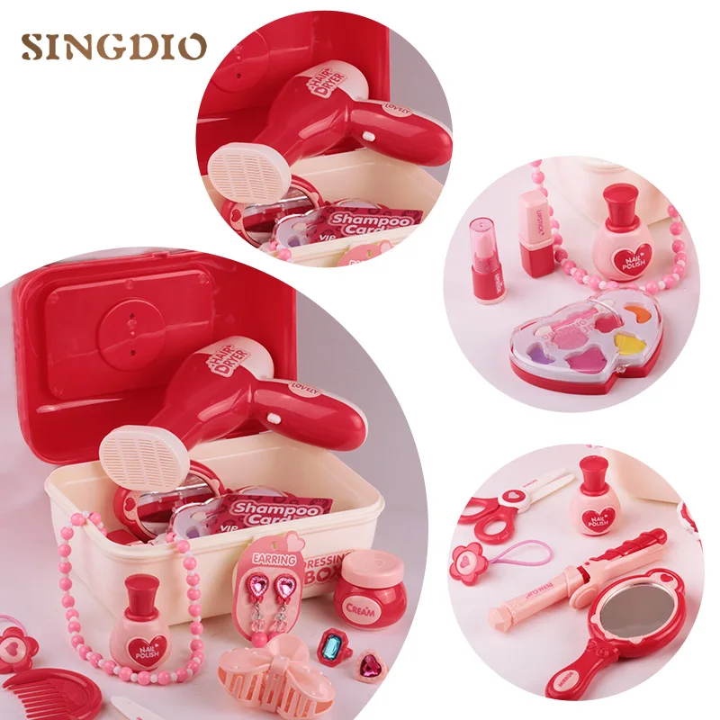 Притворяйтесь Играйте в Игрушки для макияжа розовый набор принцесса