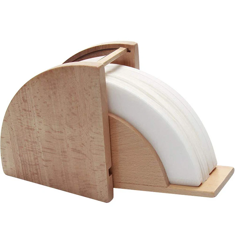 Coffee Filter Holder Paper Storage Container Dispenser Rack Shelf for Aeropress Chemex Hario V60 and Melitta Cone Filt |