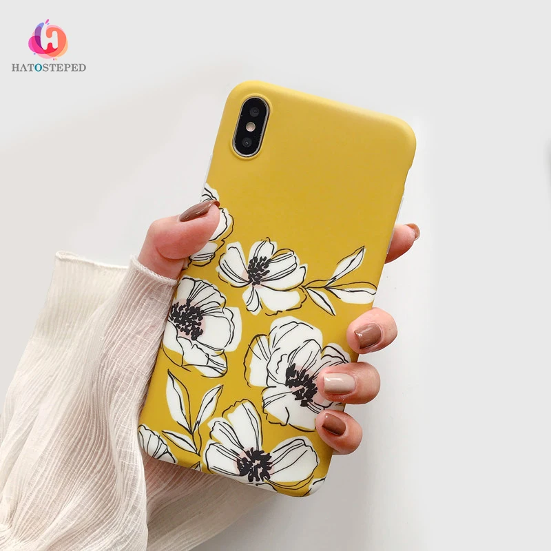 Для iPhone 7 8 Plus 6s Искусство Цветочный Illustrator чехол для X XS плюс 6 песок розовый мягкий