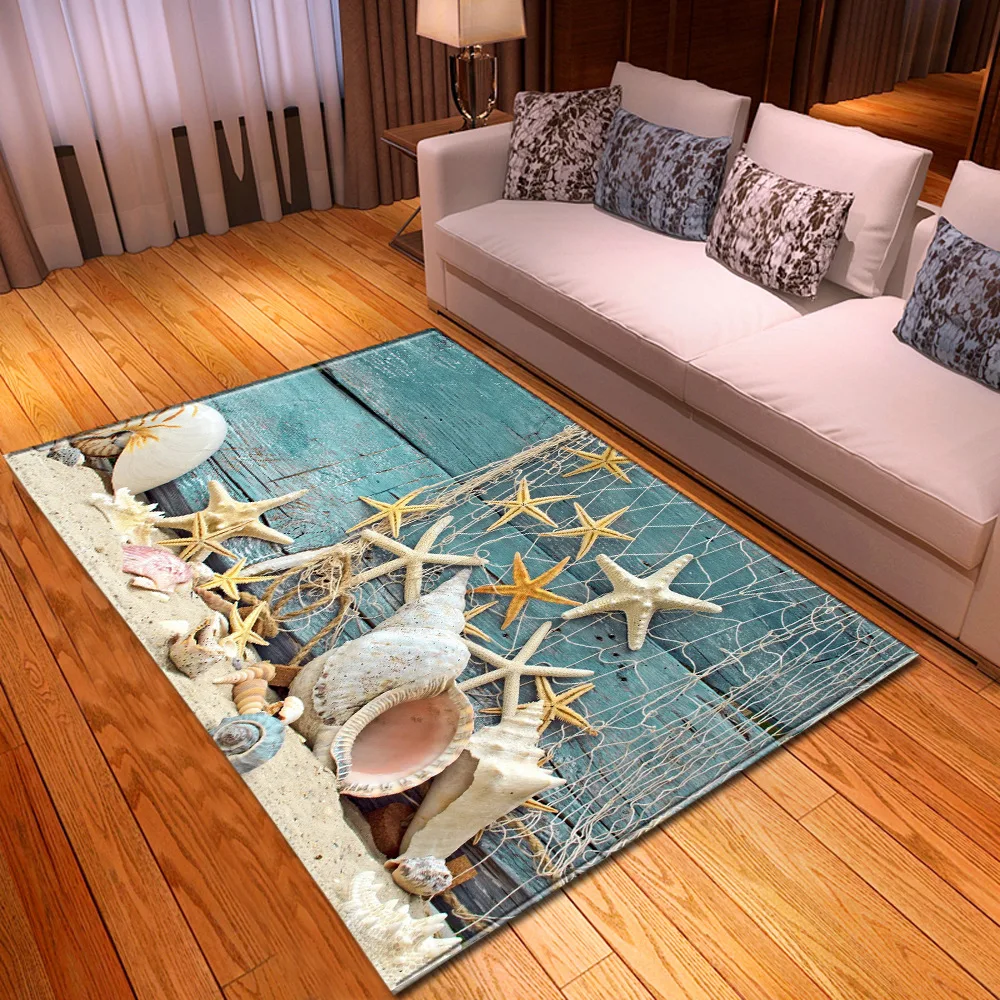 

Beach floor mats living room bedroom sofa carpet corridor decoration large carpet modern home children's bedside floor mats can