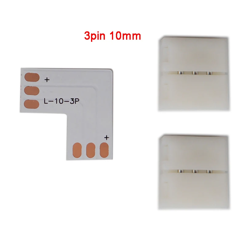 3pin 10mm Set 10 шт. 2pin 3pin 4pin 5pin 6pin l-образный светодиодный разъем для подключения угловых углов RGB RGBW RGBWW 2811 2812 5050 светодиодные ленты - Цвет: 3pin 10mm Set
