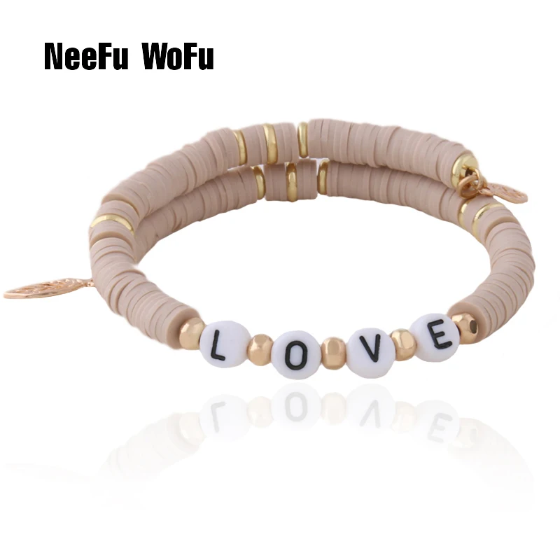 NeeFu WoFu DIY именной браслет из бисера богемные мягкие керамические браслеты для