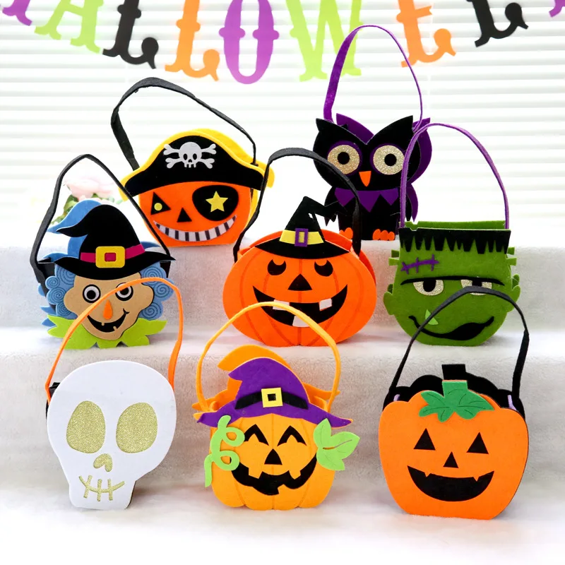 

Halloween Candy Bag Non-woven Three-dimensional Pumpkin Bag Gift Bag Hand-held Candy Bag