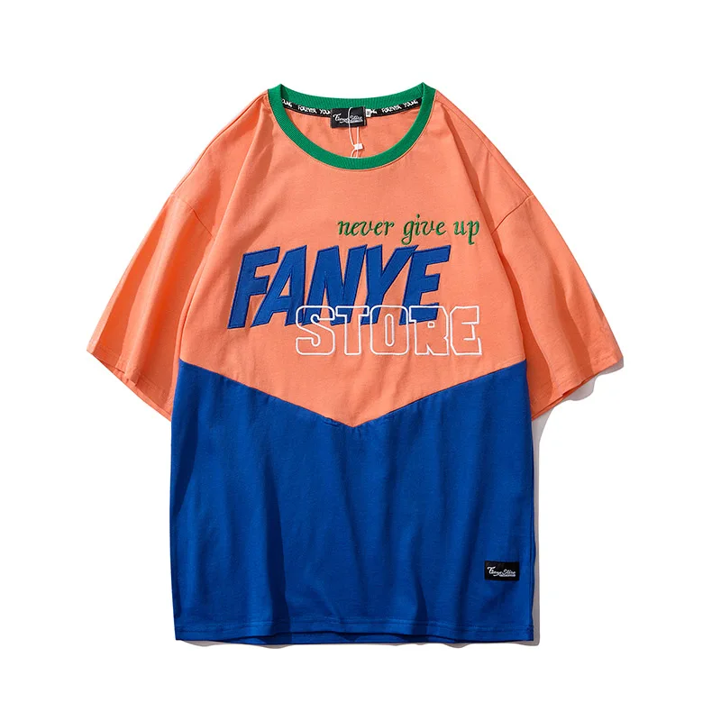 Футболка мужская с надписью оригинальная Свободная рубашка круглым вырезом