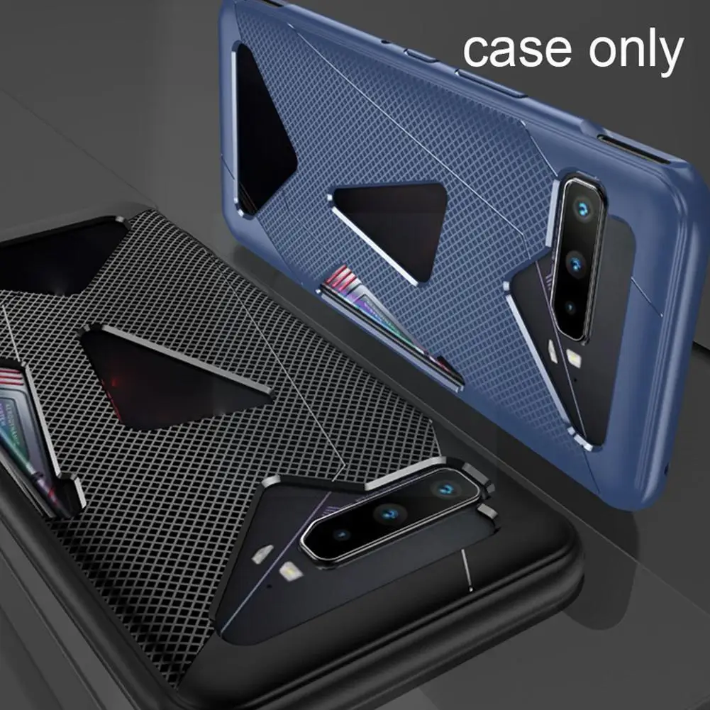 

1pc Shockproof Phone Cover For Rog 3 Rear Housing Back Lightweight Rog2 All-inclusive Tpu Cover Battery For H4o0