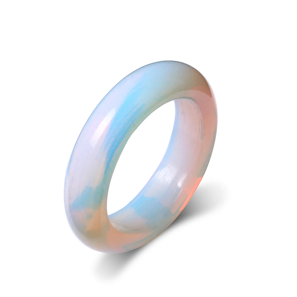 Модные обручальные кольца с белым прозрачным опалом простые прозрачные