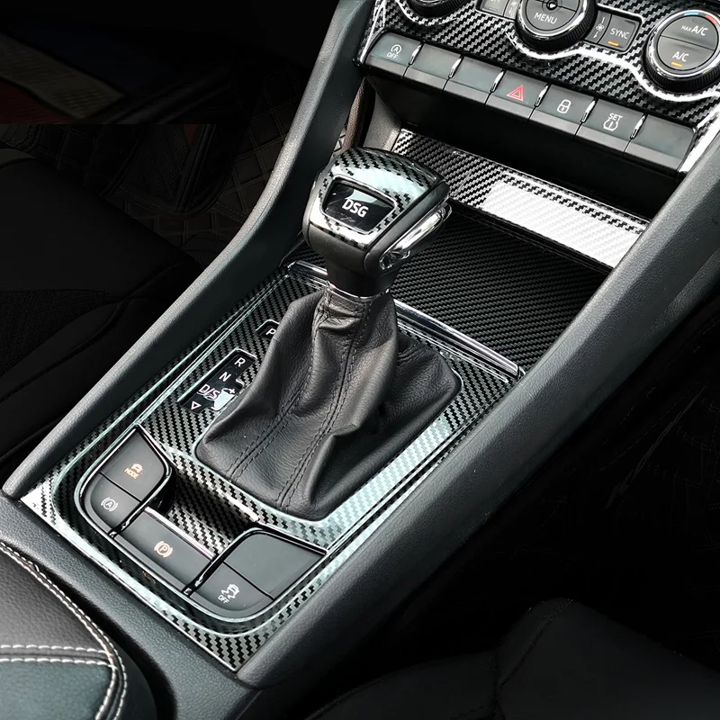 

Carbon fiber pattern Stainless steel for SKODA KODIAQ Interior decoration Central control gear level Window glass lifting panel