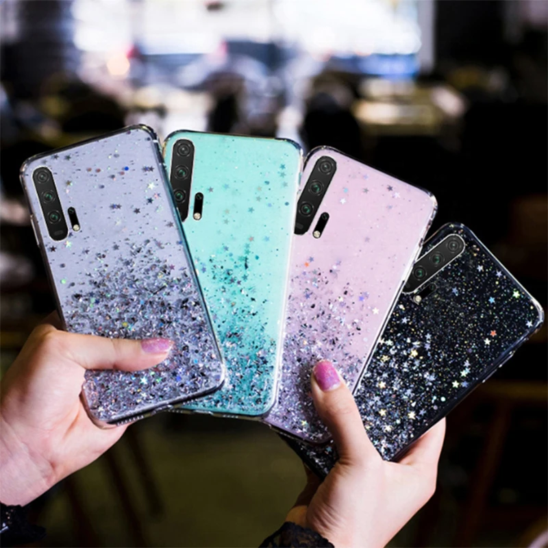 Luxury Bling Glitter Case For Huawei P30 P20 Lite P40 P50 Pro Mate 20 30 40 Honor 10 20 30 Pro 50 Soft Silicone Clean Cover Case images - 6