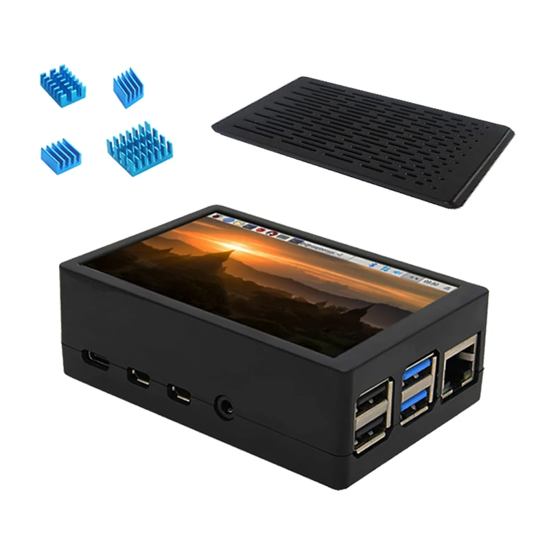 Raspberry Pi 4 Модель B 3,5 дюймов сенсорный экран 480*320 ЖК-дисплей с корпусом из АБС-пластика радиатор радиатора для Raspberry Pi 4 4B