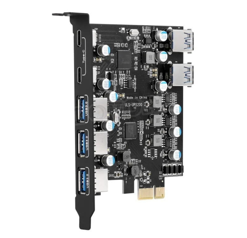 Переходник PCI E на 5 портов USB 3 с двумя портами 3.1 Type-c Express USB3 Расширительная карта