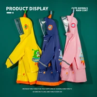 kids raincoat cute cartoon toddler rain jackets reflective strip boys girls rainwear clothes hood warterproof 2 9y baby rainsuit