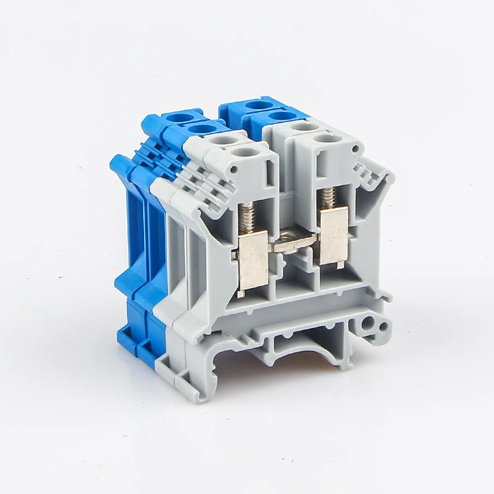 

Din Rail Terminal Block 10Pcs UK-6N Universal Class Connector Screw Connection Terminal Strip Block UK6N Wire Conductor