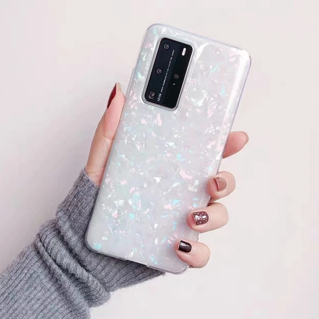 Блестящий чехол с мраморным рисунком прозрачный мягкий для Huawei P20 P30 P40 Mate 20 Nova 3 3i