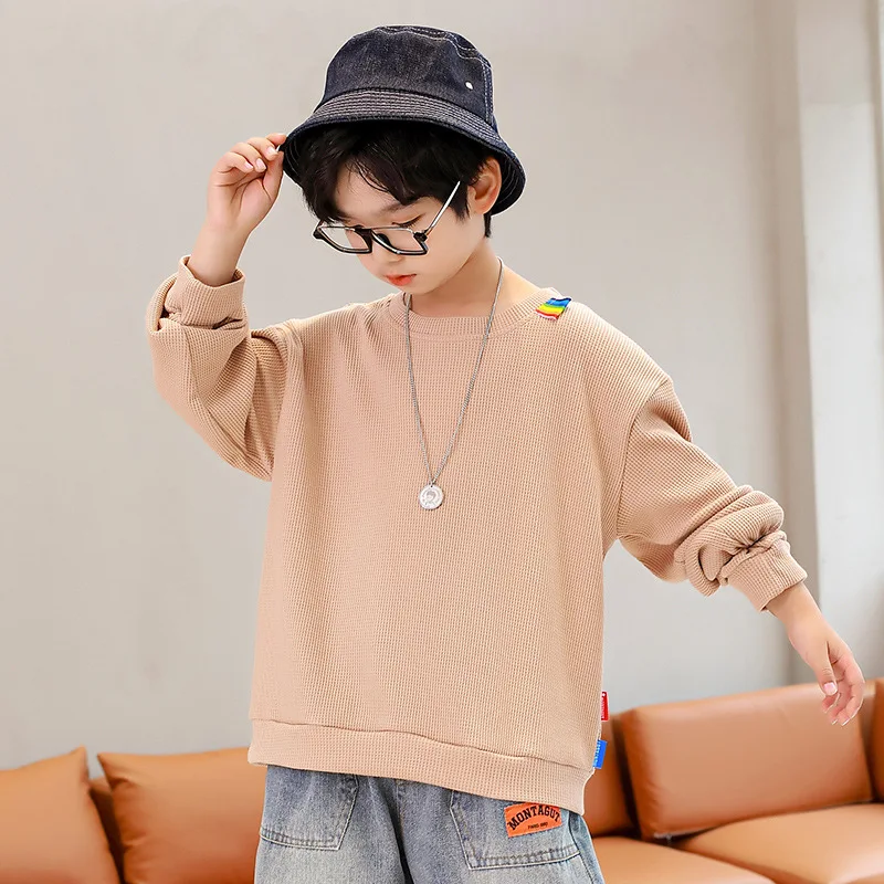 

Детская Хлопковая футболка с длинным рукавом, на Возраст 4-12 лет