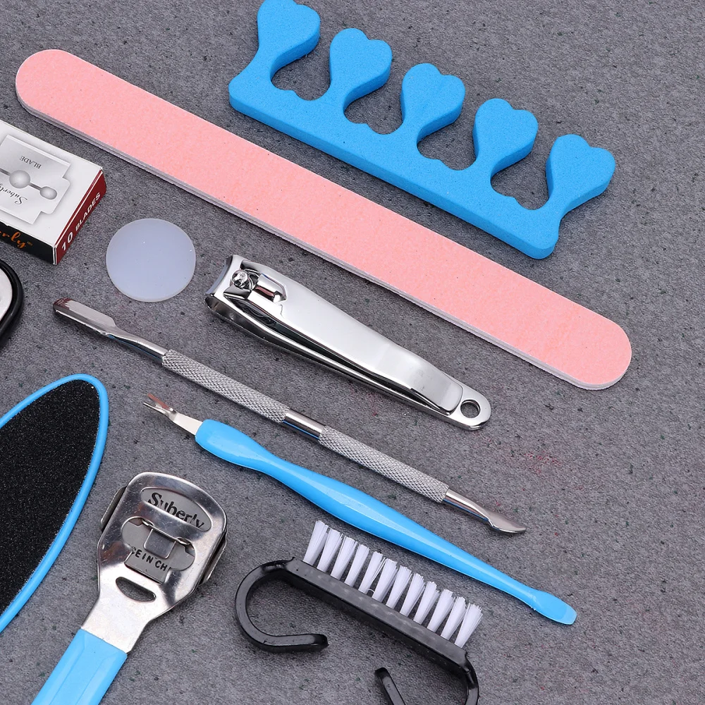

14Pcs/1 Set Foot File Manicure Foot Care Tools Exfoliating Scrub Pedicure Kit Portable Dead Skin Nail Trimmer Tool Callus Remove