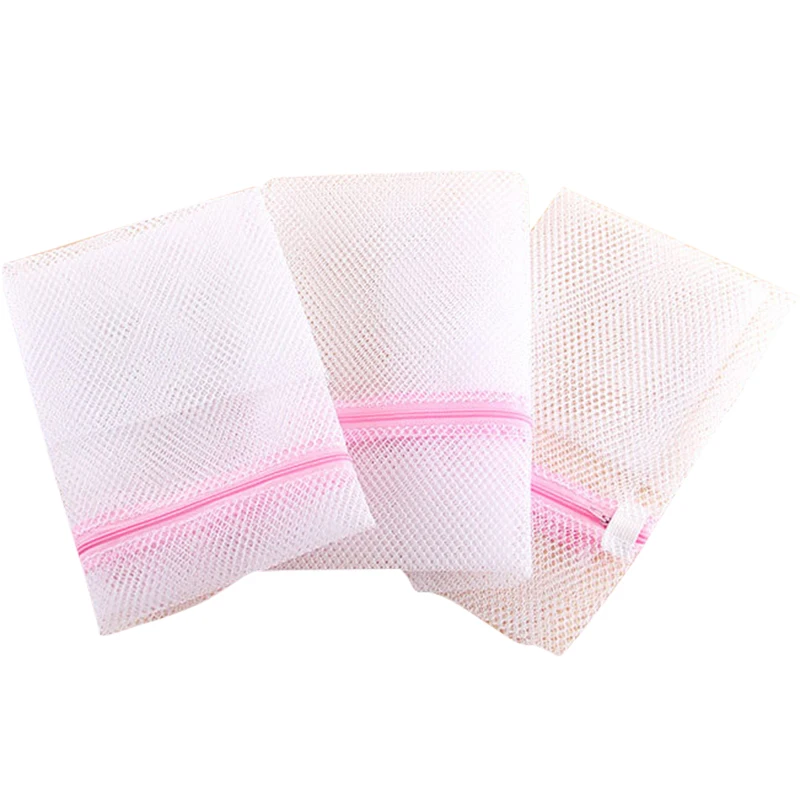 Zippered Foldable Wash Laundry Bag Bra Socks Underwear Clothes Washing Machine Protection Net Mesh Wholesale Basket | Дом и сад