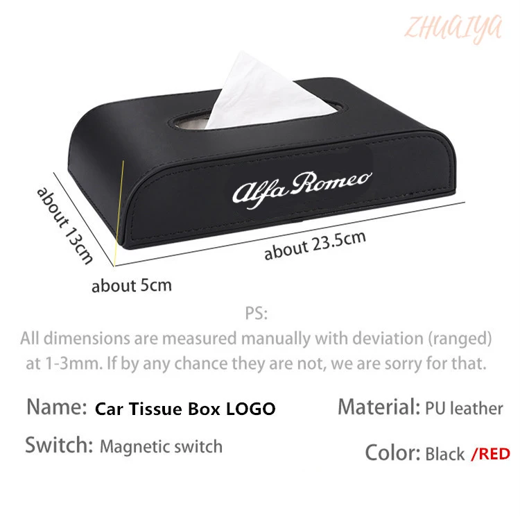 Автомобильная коробка для салфеток держатель из искусственной кожи черные