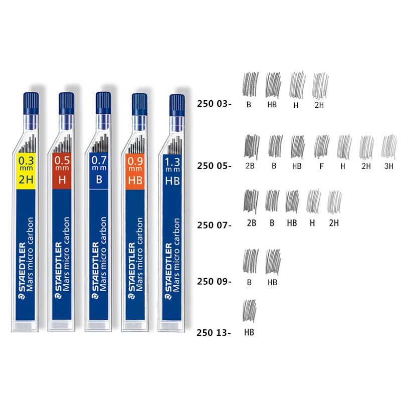 

6 Pcs/Lot STAEDTLER 250 05/07 HB 2H B 2B Refills lead for mechanical pencil High quality Office & School Supplies wholesale