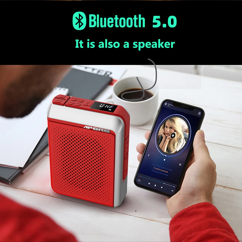 Беспроводной усилитель голоса 30 Вт УВЧ с микрофоном Bluetooth 5 0 динамик для учителей